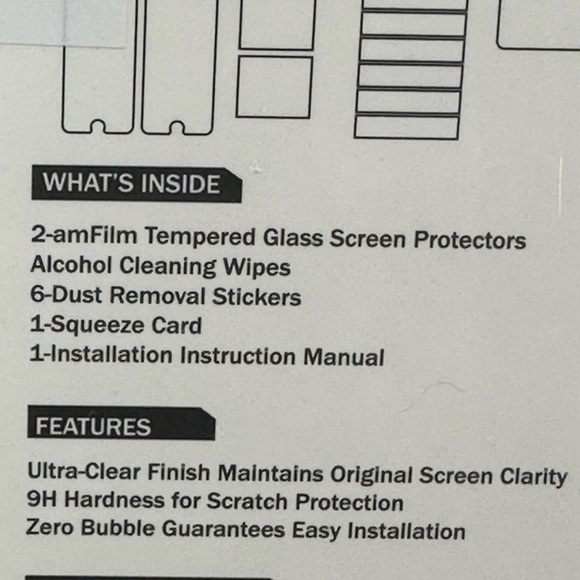 Glass Screen Protector 2-Pack Scratch Resistant 9H Zero Bubble Ultra Clear NIB - Picture 6 of 6